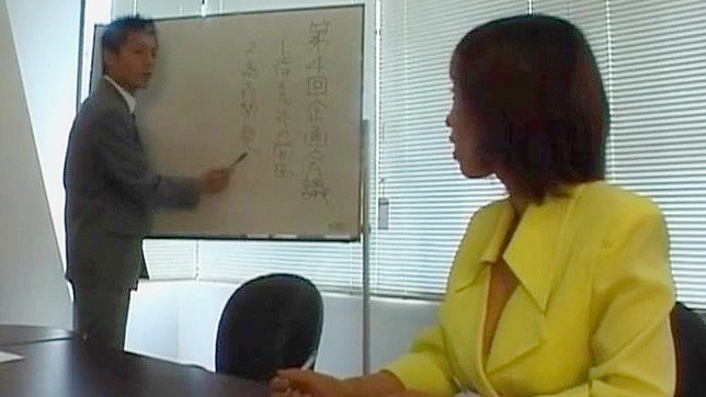 Nao Kirishima sucks boner and is fucked in hairy crack at office Video 2