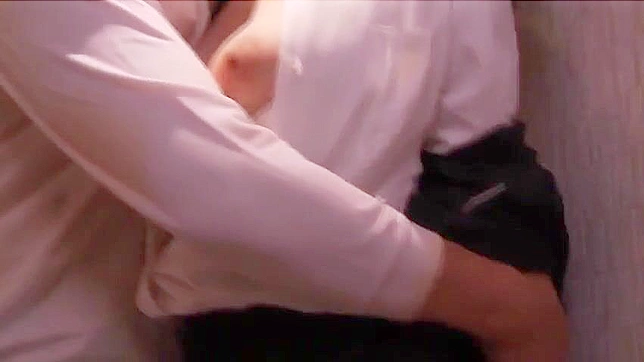 オフィスで日本の女の子を見つけて、セックスの前に彼女の服を引き裂く。