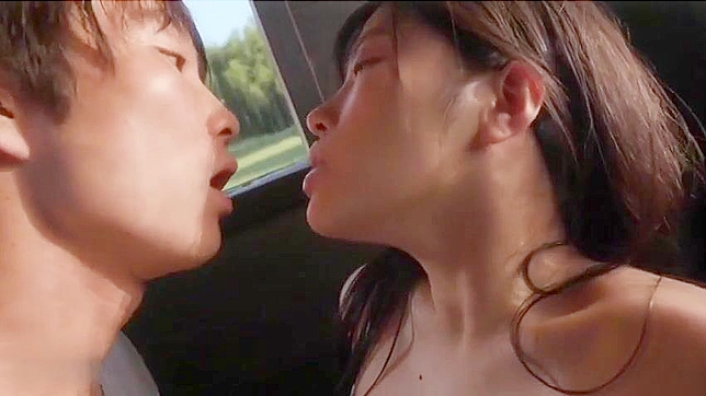 On a public bus a Japanese brunette with nice tits is fucking her boyfriend