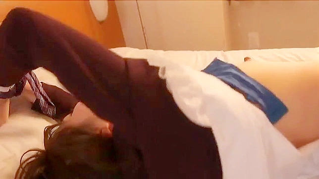 Japanese secretary is getting undressed by her colleague after a wild night