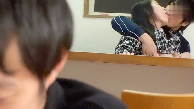 Japanese plump woman is getting teased and fingered while hiding from a man