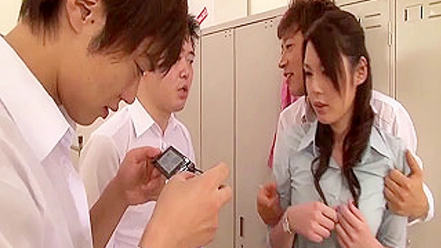 Japanese student is captured by a bunch of bad students and they gangbang her
