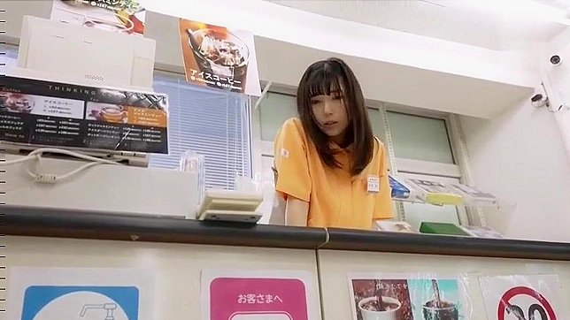 Japanese worker in a convenience store is offered extra cash to get penetrated