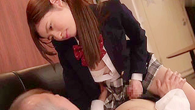 Older man gets lucky with a Japanese schoolgirl that loves riding his dick
