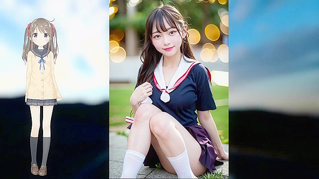 Beautiful girl in a sailor suit wants sex AI porn
