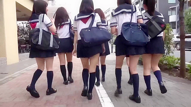 Adorable Japanese schoolgirl flashes her soiled knickers and smothers you with them