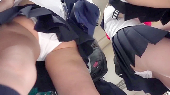 Sweet Japanese schoolgirl reveals her stained underwear and puts them on your face