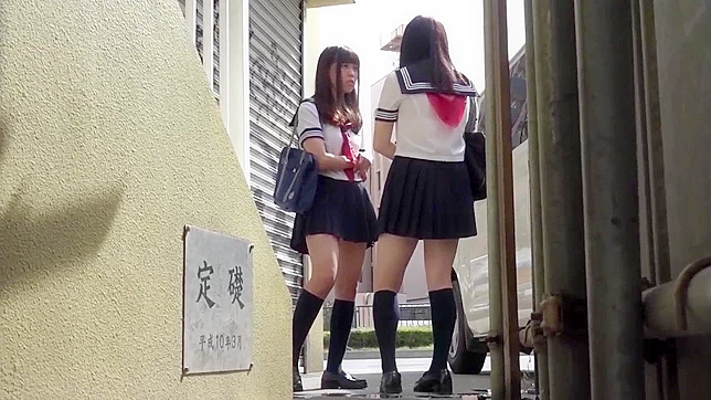 Alluring Japanese schoolgirl displays her stained panty and masks your face with it