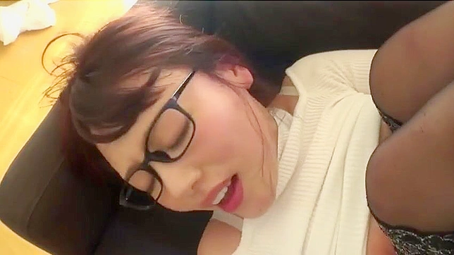 Teacher with natural Japanese tits is going to get fucked on couch to the limit