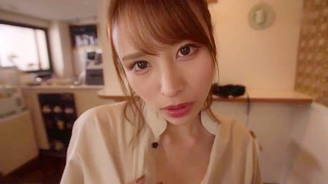 Covered in makeup and with perfect breasts, this  Japanese wife is too hot