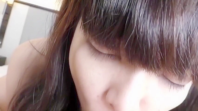 Japanese girl with bangs strikes gold in a hardcore POV movie with riding