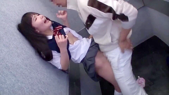Elevator fuck with a Japanese student in a hot uncensored fucking scene here