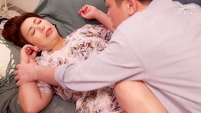 Voluptuous Japanese mama ravaged intensely by son while dad is away