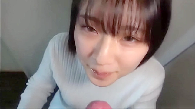 Uncensored Jav. 18-year-old Japanese beauty give blowjob he cum in her mouth