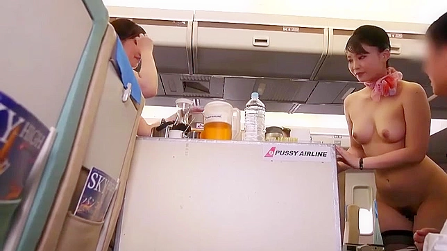 Horny Japanese Flight Stewardess on Plane Becomes an Air Whore