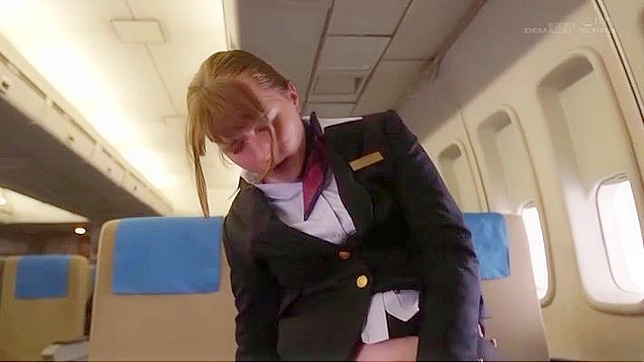 Japanese Air Hostess Fucks as a Whore With Passengers on Flight