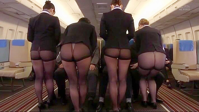 Hot Japanese Air Hostess Fucks Passengers on Flight as Whore