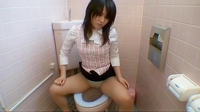 Voyeurism at Its Finest - Japanese Office Lady Masturbating in the Toilet