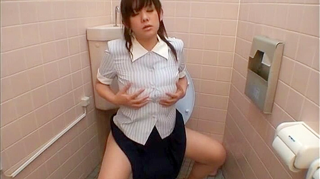 Discreet Masturbation of Japanese Office Lady in the Toilet Caught on Spy Cam
