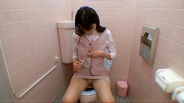 Voyeur Captures Japanese Office Lady Masturbating in the Office Restroom Before Work Hours
