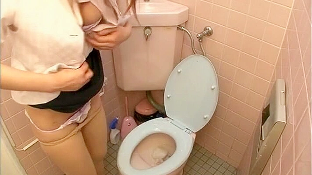 Office Lady Caught in the Act of Self-Pleasuring in Office Toilet on Spy Cam