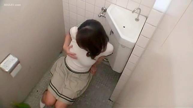 Office Worker Caught in the Toilet Self-Pleasuring on Hidden Video