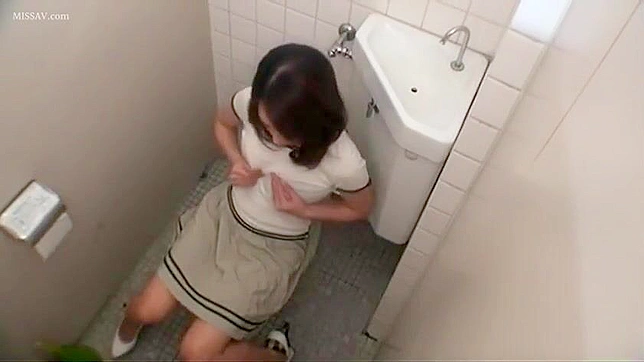 Office Worker Caught in the Toilet Self-Pleasuring on Hidden Video