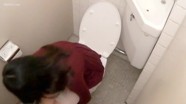 Caught On Hidden Cam! Japanese Office Lady Pleasuring Herself in the Toilet