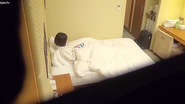 Japanese Woman Caught Masturbating in Hotel Room Unaware of Voyeur Hidden Camera
