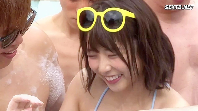 An unprecedented bubble gangbang: Eleven Japanese babes take part in the summer pool!