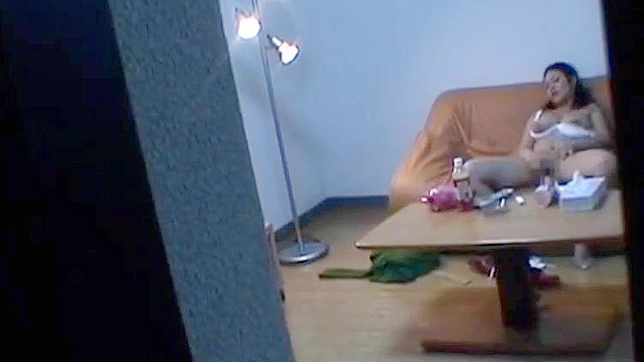 Voyeuristic Spy Camera Catches Japanese Mother Engaging in Slutty Self-Pleasuring