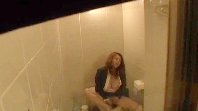 Unveiling a Japanese Mom's Slutty Self-Gratification via Hidden Toilet Camera