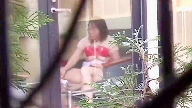 Slutty Sighting! Japanese Mom Caught Self-Pleasuring Through a Window