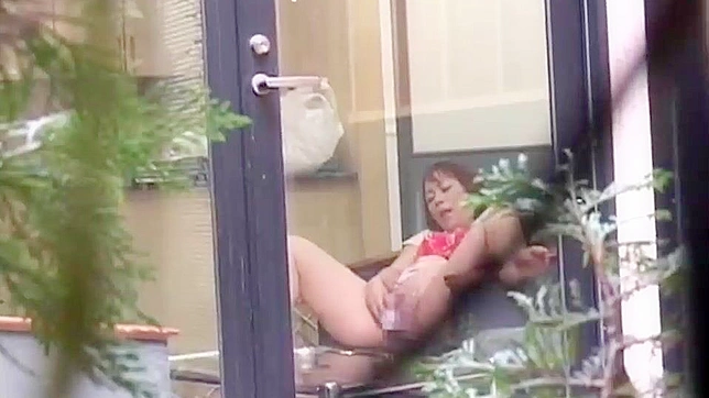 Slutty Sighting! Japanese Mom Caught Self-Pleasuring Through a Window