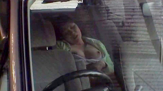 Sweet Japanese Girl Discovered Masturbating in the Car on Hidden Spy Cam