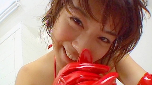 Japanese Pornstar Mai Haruna Teases with Latex Gloves