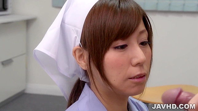 Japanese Nurse Gives Two Blowjobs to Big-Breasted Patient