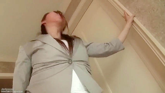 Asian MILF Gets Pegged Through Hole in Her Pants