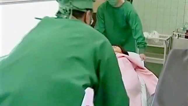 Japanese Wife Wild Sex with Doctors during surgery while husband watches