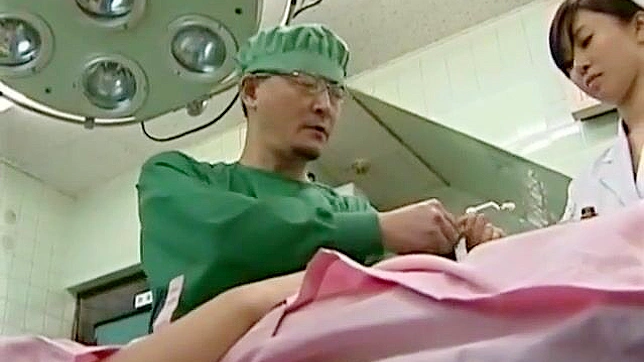 Japanese Wife Wild Sex with Doctors during surgery while husband watches