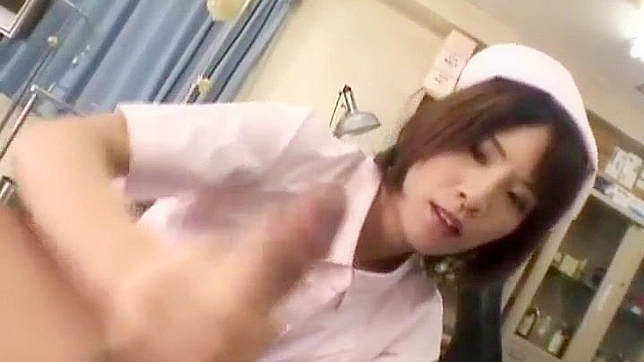 Naughty Nurse Chiaki Secret Handjob & Fuck Session with Lucky Patient