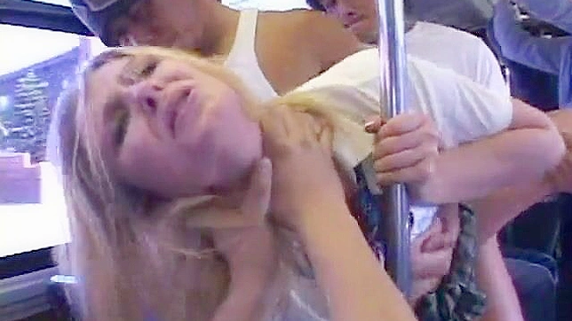 Molested on a bus by Asian guys, blonde schoolgirl wild ride