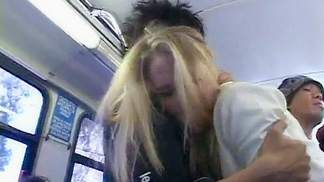 Molested on a bus by Asian guys, blonde schoolgirl wild ride