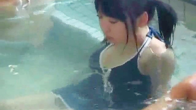 Naughty Teen Secret Encounter at the Pool with her Parent nearby