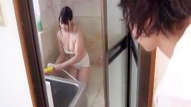 Japan MILF Hot Threesome with Young son and Cuckolded husband