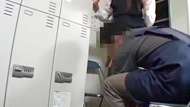 Naive schoolgirls taped in storage room by dirty janitor