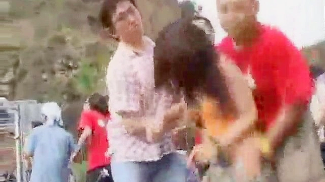 Caught in the Act! Outdoor Party Gone Wild for Cute Asians Girl