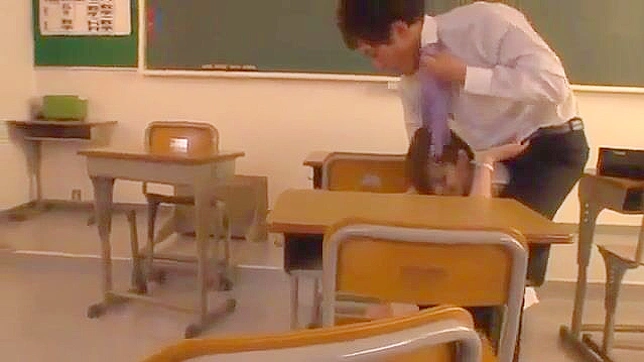 Insane student earns messy facial after fucking Oriental teacher