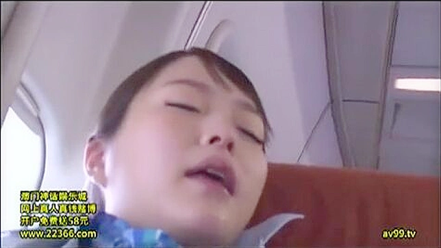 Asian Stewardess Wild Ride - Squirting and Getting Fucked by Passenger in Midair