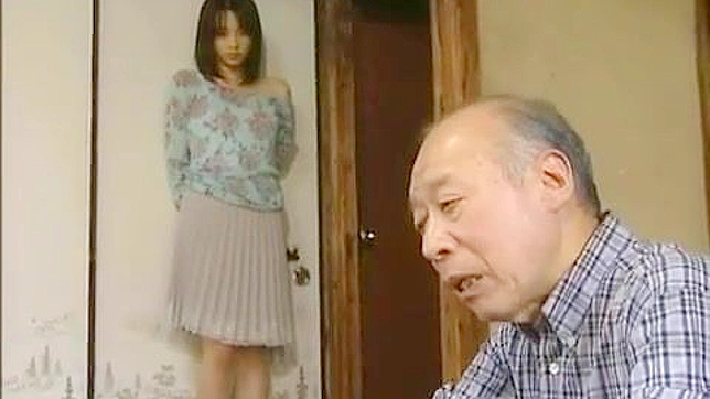 Humiliated by her cheating daughter-in-law, an old father-in-law seeks revenge in this Japan porn video.